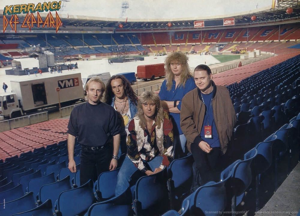 Def Leppard, circa 1992; from a KERRANG magazine pinup, exact issue unknown