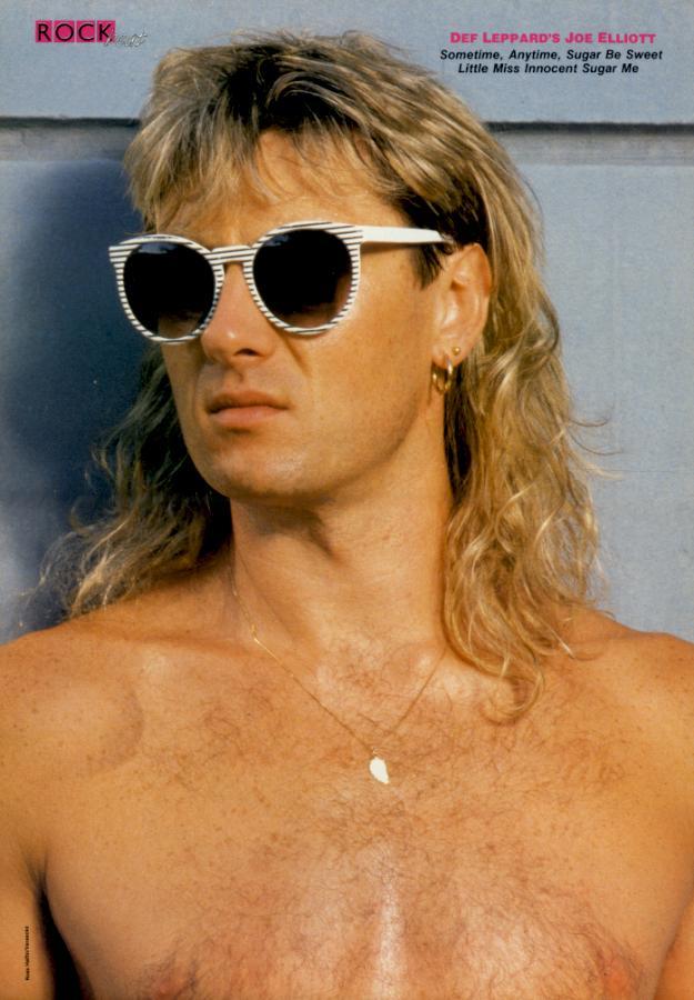 Joe Elliott, circa 1987; from a ROCK BEAT magazine pinup