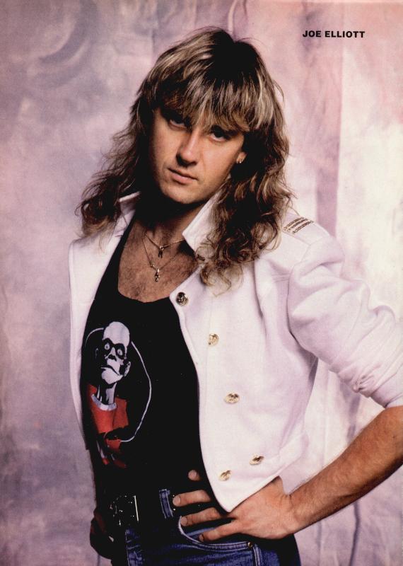 Joe Elliott, circa 1987; possibly from a METAL EDGE pinup