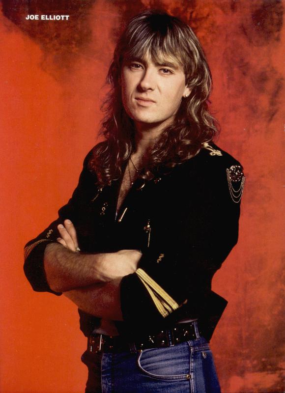 Joe Elliott, circa 1987; possibly from a METAL EDGE pinup