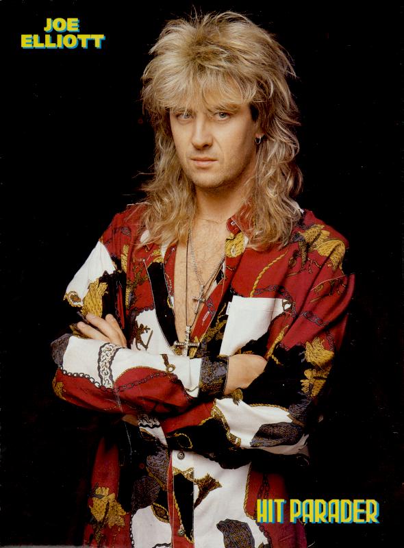 Joe Elliott, circa 1992; from a HIT PARADER pinup