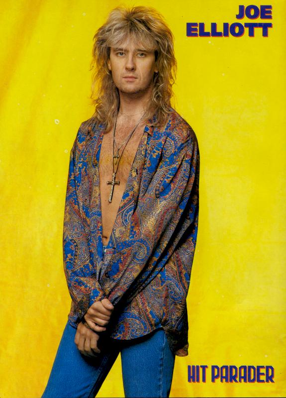 Joe Elliott, circa 1992; from a HIT PARADER pinup