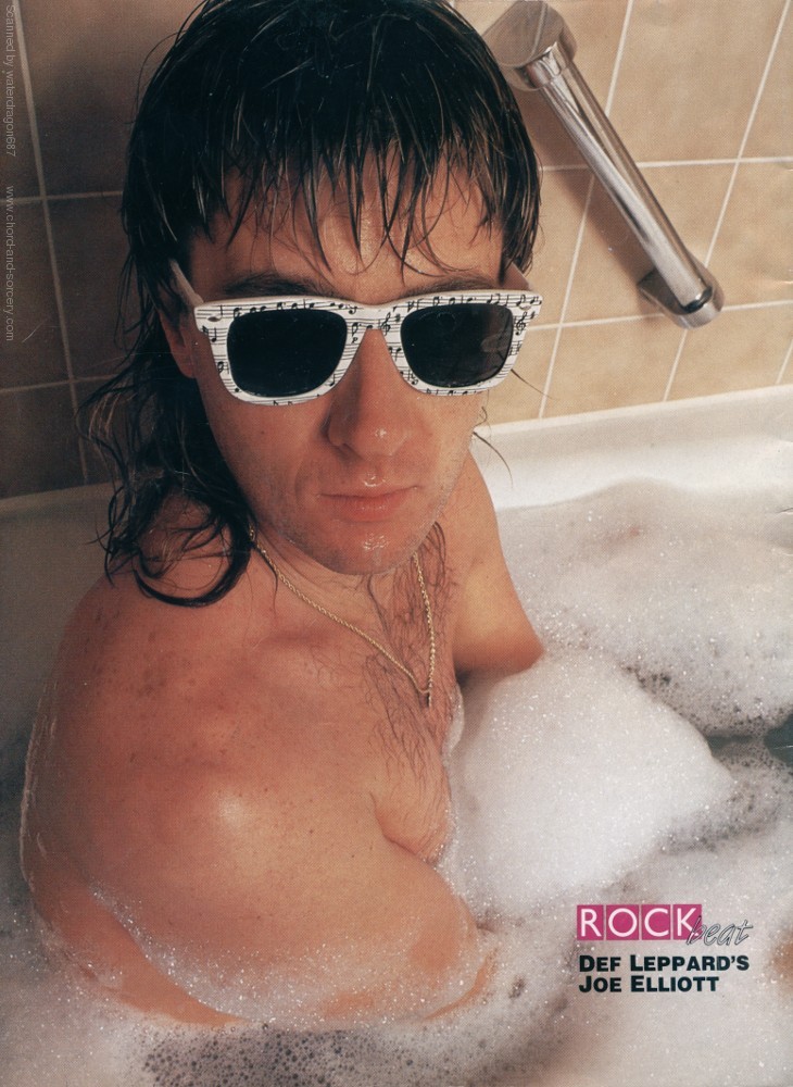 Joe Elliott, circa 1987; from a ROCK BEAT magazine pinup, exact provenance unknown (but who cares?)