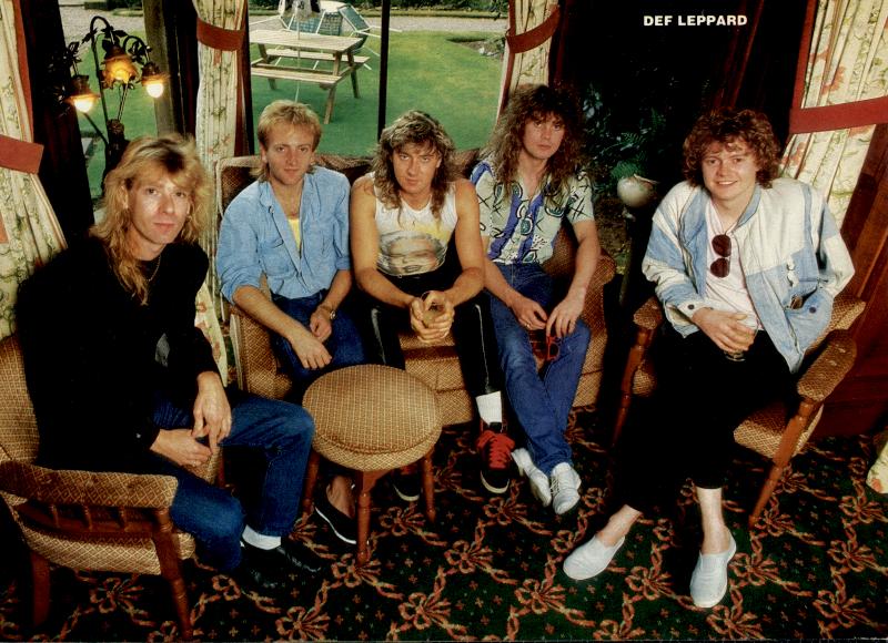 Def Leppard, circa 1987; possibly from a METAL EDGE pinup