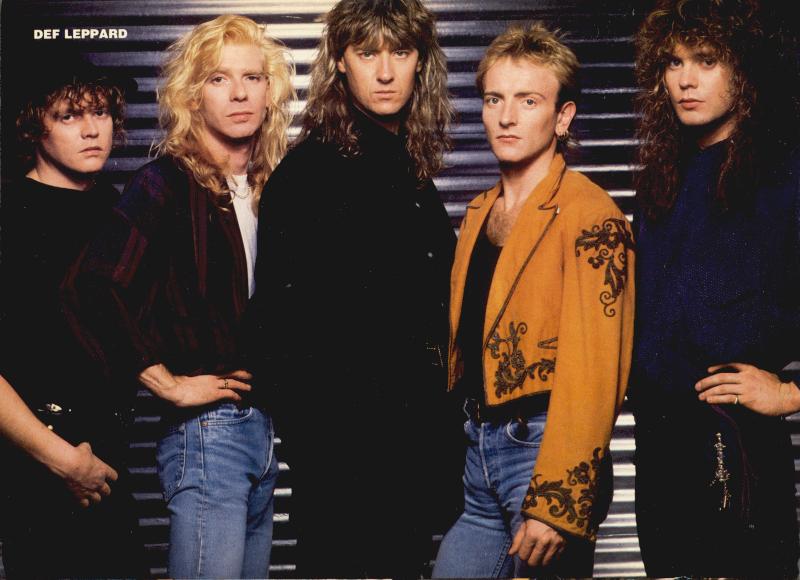 Def Leppard, circa 1987; possibly from a METAL EDGE pinup