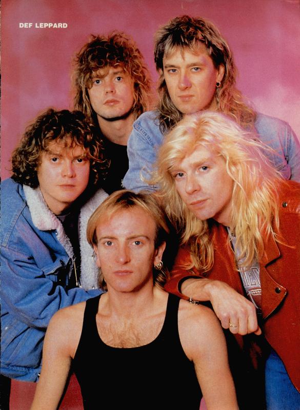 Def Leppard, circa 1987; possibly from a METAL EDGE pinup