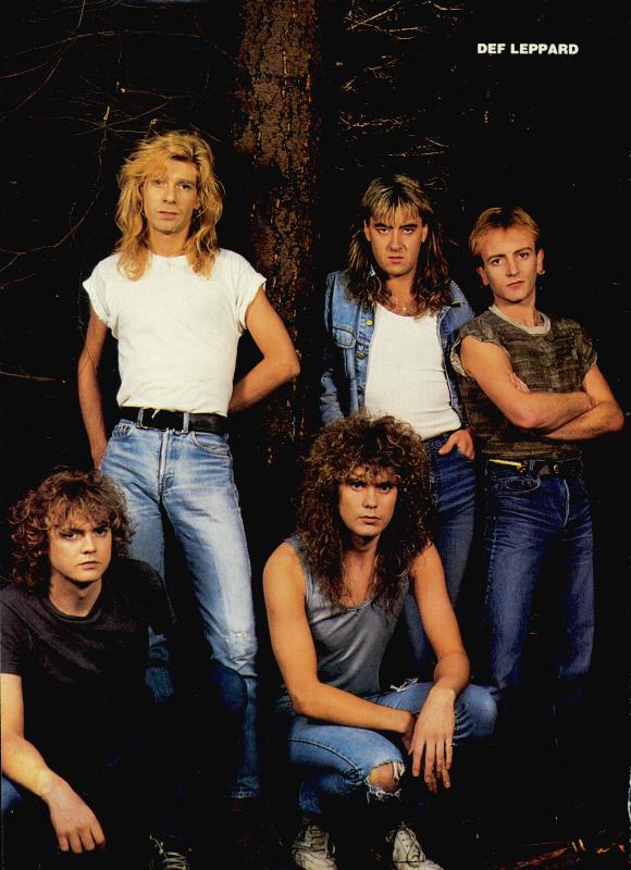 Def Leppard, circa 1987; possibly from a METAL EDGE pinup