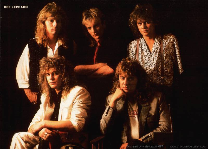 Def Leppard, circa 1987; possibly from a METAL EDGE pinup