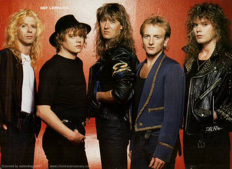 Def Leppard, circa 1987; possibly from a METAL EDGE pinup