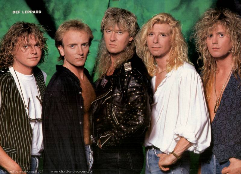 Def Leppard, circa 1987; possibly from a METAL EDGE pinup