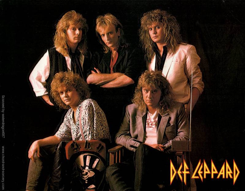 Def Leppard, circa 1987; from an 8x10 photo print, exact provenance unknown