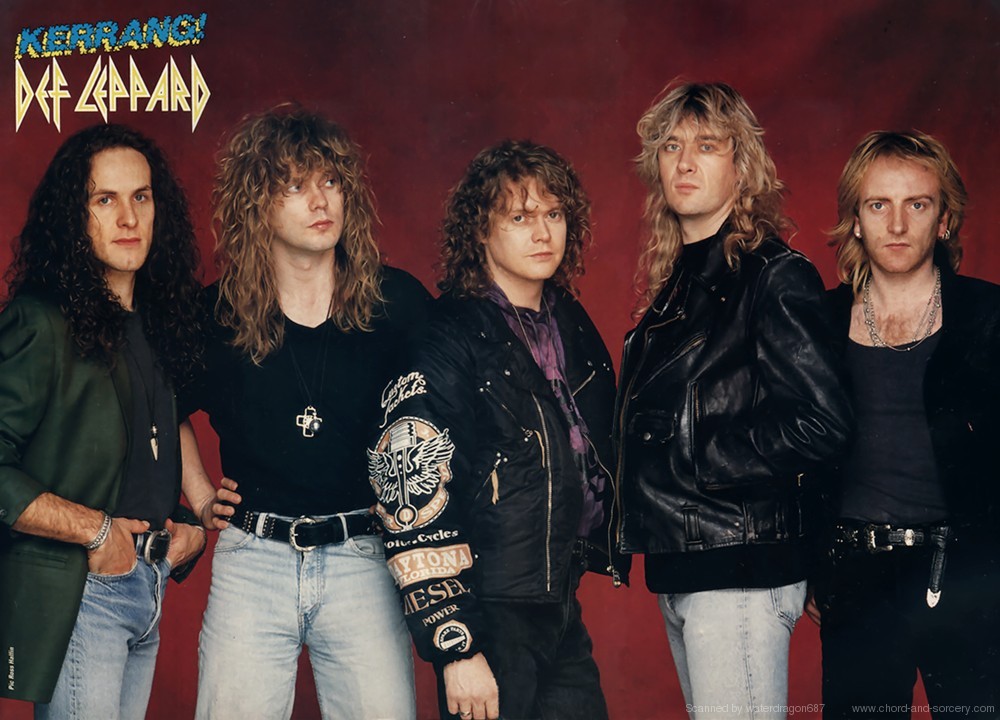 Def Leppard, mid to late 1990's; from a KERRANG magazine pinup, exact issue unknown