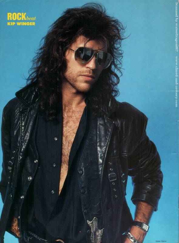 Kip Winger, from a pinup in the August 1989 issue of ROCK BEAT magazine