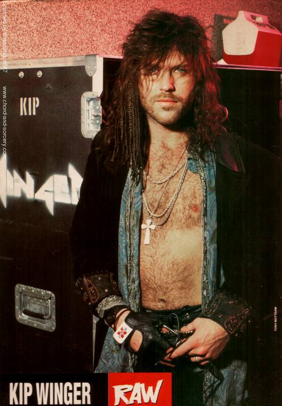 Kip Winger, circa 1989; from a RAW magazine pinup