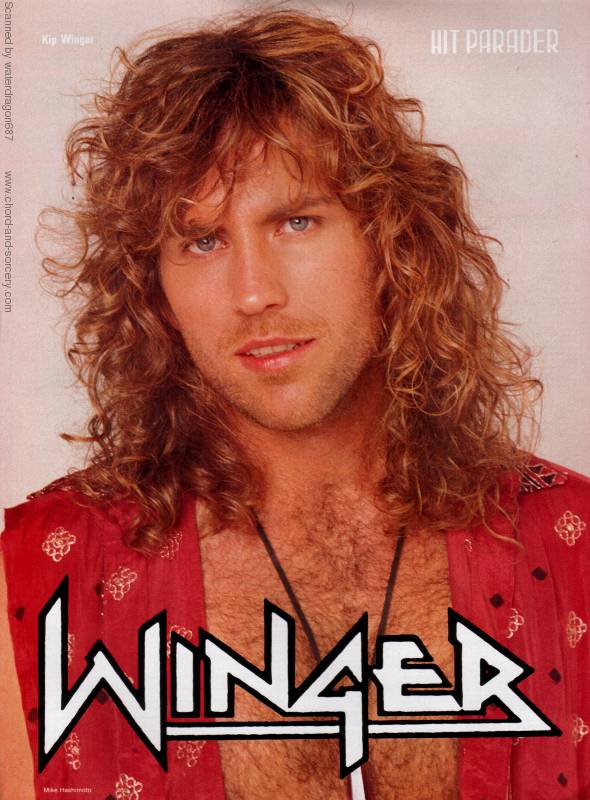 Kip Winger, circa 1989; from a HIT PARADER magazine pinup